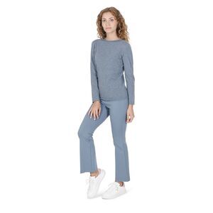 Crown of Edinburgh Cashmere Cashmere Sweater Long Sleeves Women Sky blue